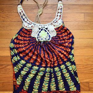 NWOT Free People Boho Tribal Print Sunburst Tunic